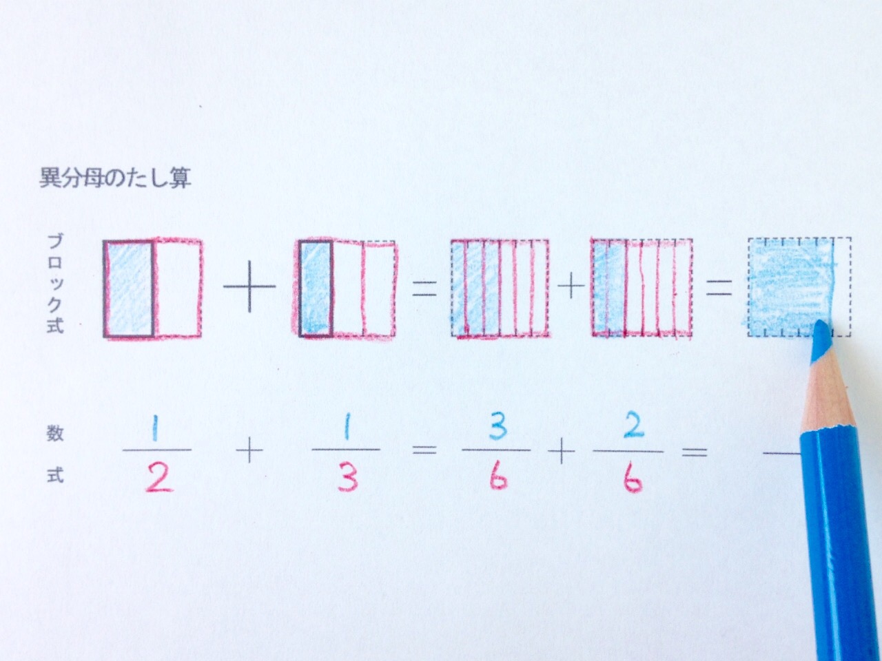 図と色で分かる異分母分数たし算_手順3-1